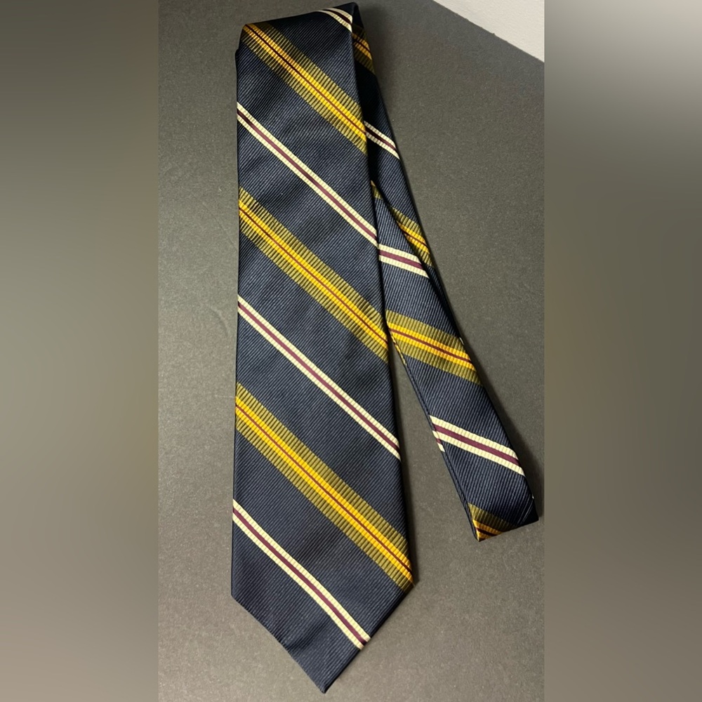 Lands End- Mens Tie, 100% Silk, Hand‎ sewn, Blue/Red/Green/Yellow, Pre-Owned